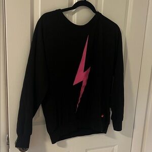 Aviator Nation Black sweatshirt with Pink Lightning